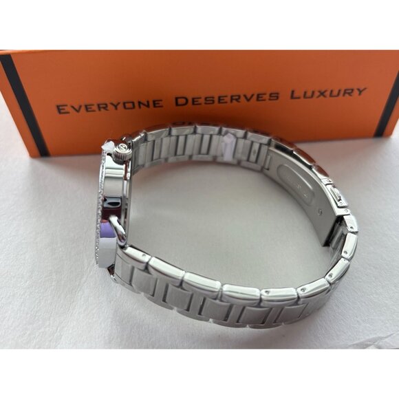 Stührling Original Women's Silver Watch With Crystal Heart Dial & Stainless Stee - Picture 3 of 5